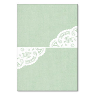 Mint Lace Doily Wedding Table Place Cards