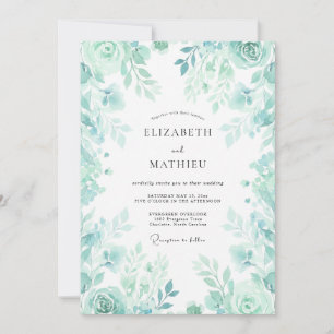 Mint Leaf Wedding Invitation