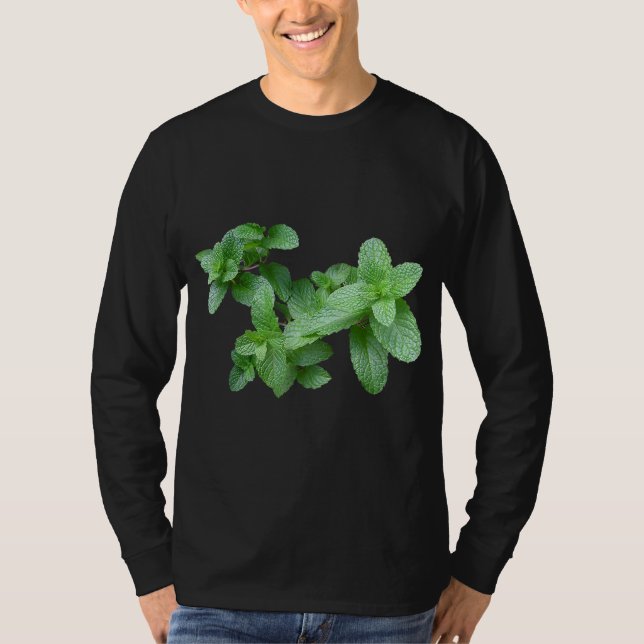 Mint Leaves Garden Herb Plant T-Shirt (Front)