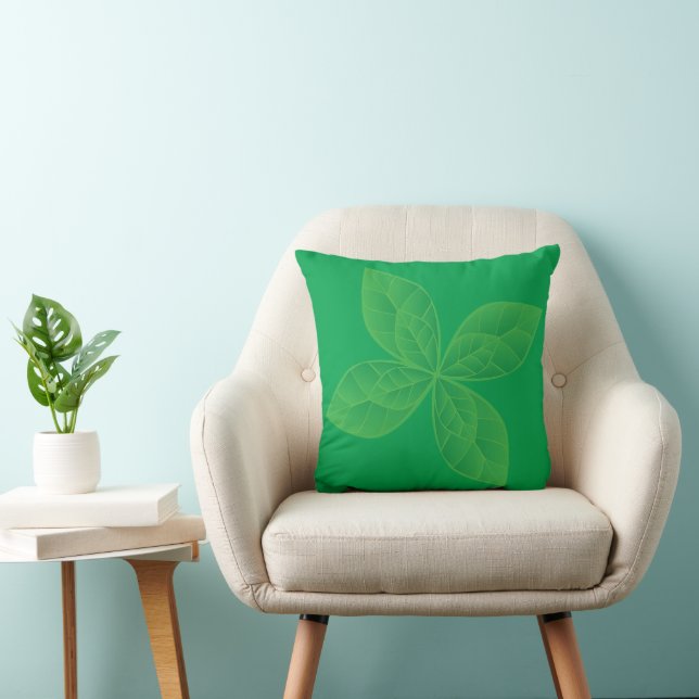 Mint Leaves Throw Pillow (Chair)