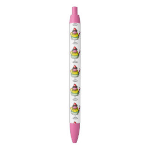 mint lemon and strawberry ice cream pattern pen