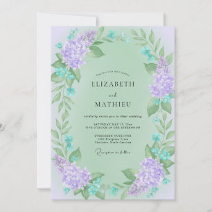 Mint Lilac Vine Wedding Invitation