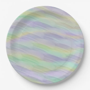 Mint Lilac Yellow Abstract Paper Plates