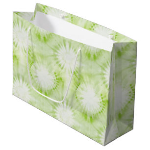 Mint Lime Green Tie Dye Birthday Large Gift Bag
