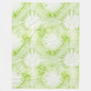 Mint Lime Green Tie Dye Fleece Blanket