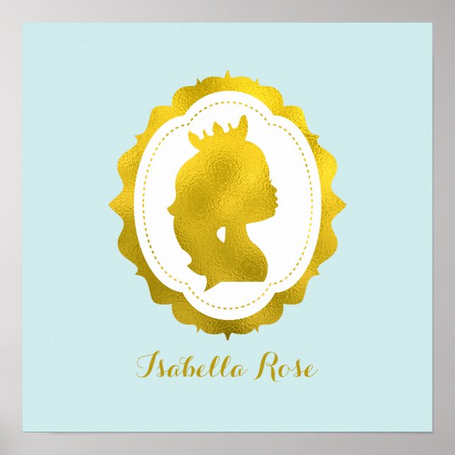 Mint Little Girl Cameo Wall Art (Front)