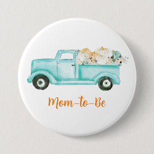 Mint Little Pumpkin Baby Shower Mom to Be Button