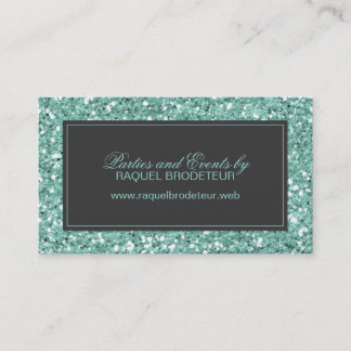 Mint Look Glitter Business Card