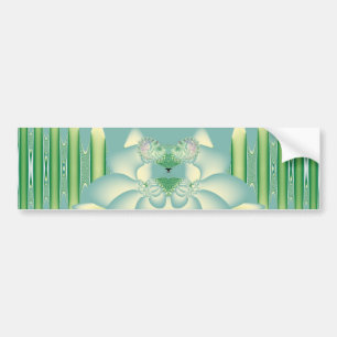 Mint Lotus Art Deco Fractal Flower Art Bumper Sticker