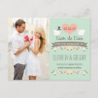 MINT LOVE BIRDS DOVE SAVE THE DATE