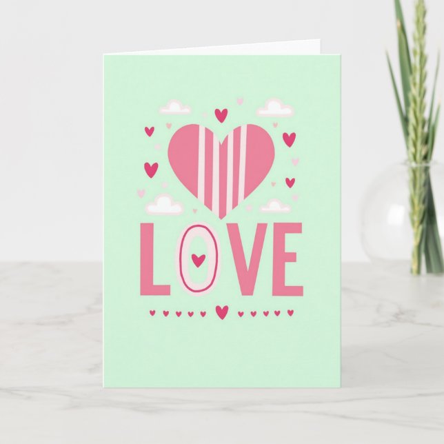 Mint Love Hearts Card (Front)