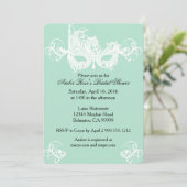 Mint Masquerade Bridal Shower Invitation (Standing Front)