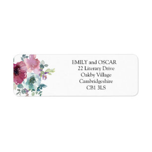 Mint & Mauve floral Wedding Label