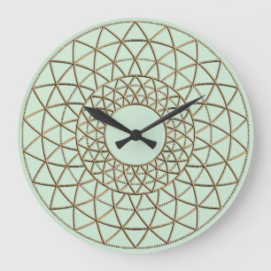 Mint Metallic Circle Pattern Acrylic Wall Clock