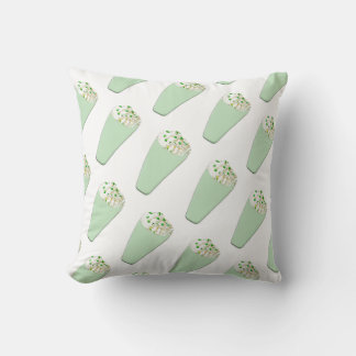 Mint Milkshake Throw Pillow
