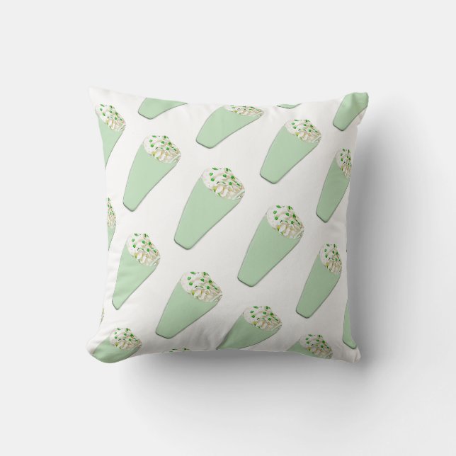 Mint Milkshake Throw Pillow (Front)