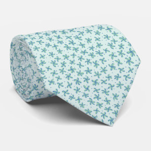 Mint Mini Floral Print Neck Tie