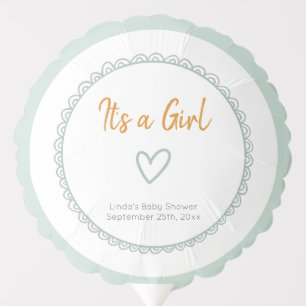 Mint Minimalist Gender Neutral Baby Shower Balloon