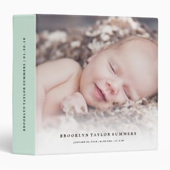 Mint Minimalist Modern New Baby's First Year Photo Binder by fatfatin_box at Zazzle