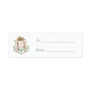 Mint Mocha Brown Gifts Christmas Label