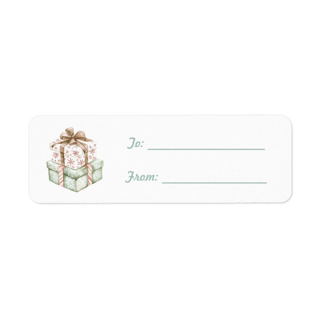 Mint Mocha Brown Gifts Christmas  Label (Front)
