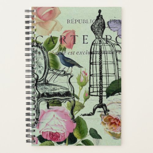 mint modern vintage french rose  butterfly paris planner