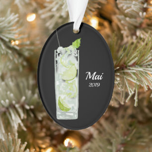 Mint Mojito Cocktail Personalized Ornament