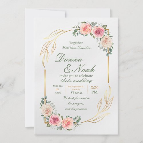 Mint Mold Modern Wedding Invitation Poster