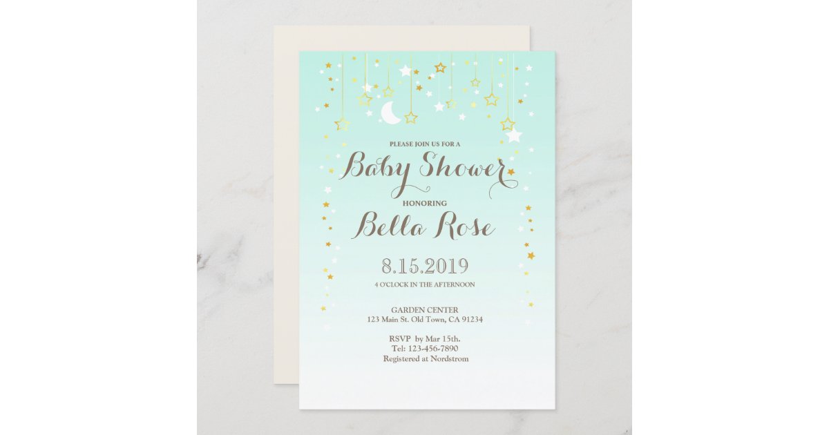 Mint Oh Baby Baby Shower Invitation Gender Neutral Baby 