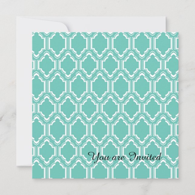 Mint Moroccan Birthday Invitation (Front)