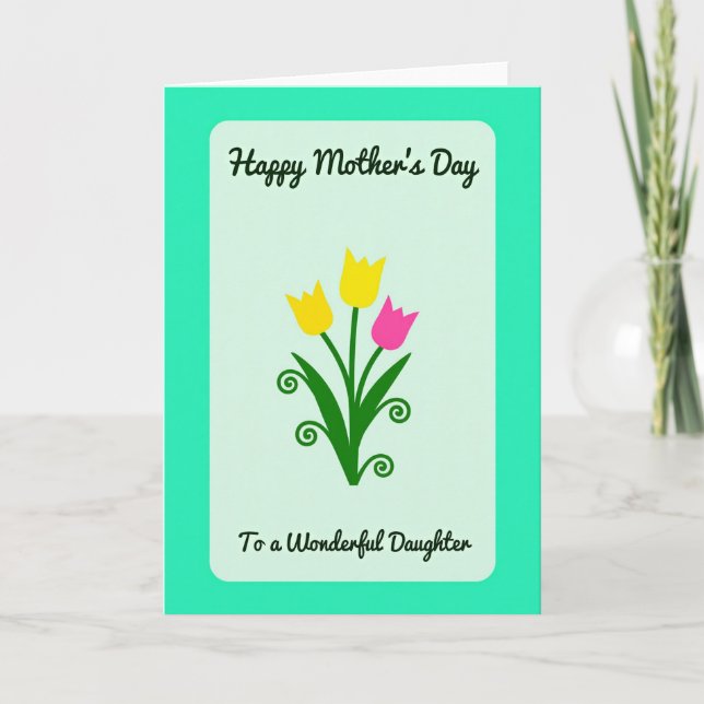 Mint Mothers Day Daughter Card (Front)
