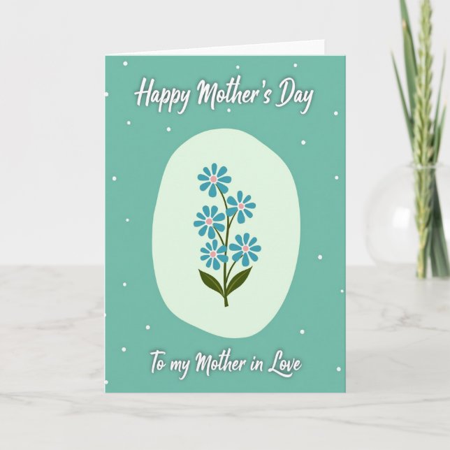 Mint Mothers Day Flower Card (Front)