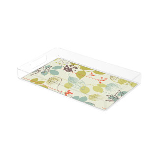 Mint n Olive Nature Patterned Acrylic Tray