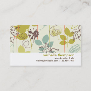 Mint n Olive Nature Patterned Mommy Calling Card
