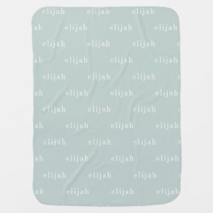 Mint Name Baby Blanket
