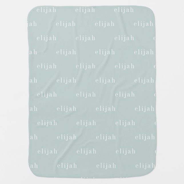 Mint Name Baby Blanket (Front)