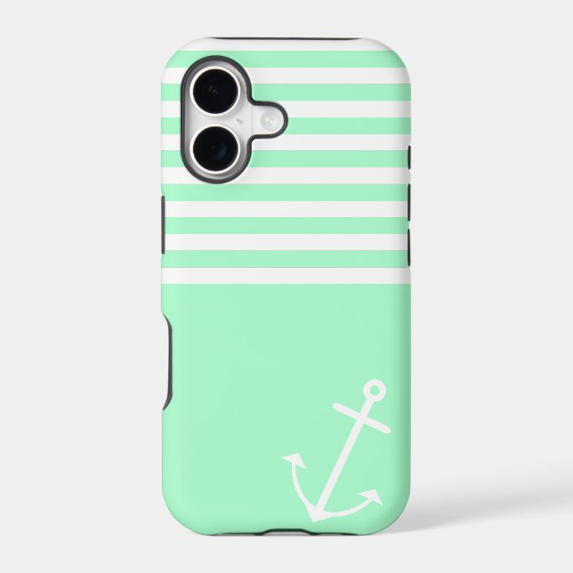 Mint Nautical Iphone Case (Back)