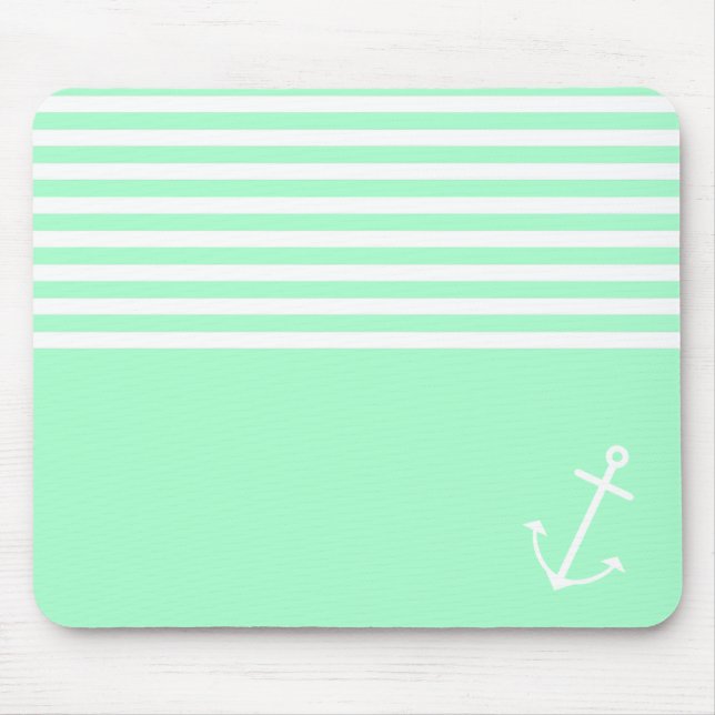 Mint Nautical Mouse Pad (Front)