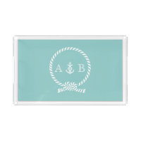 Mint Nautical Rope and Anchor Monogram