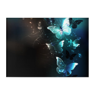Mint Night Butterflies Acrylic Print