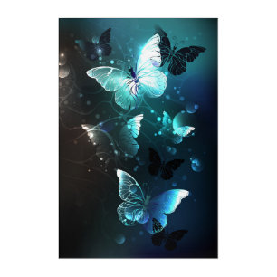 Mint Night Butterflies Acrylic Print