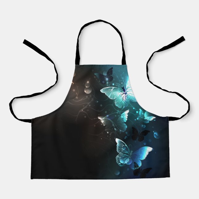 Mint Night Butterflies Apron (Front)