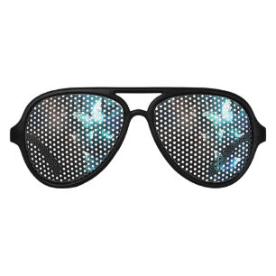 Mint Night Butterflies Aviator Sunglasses