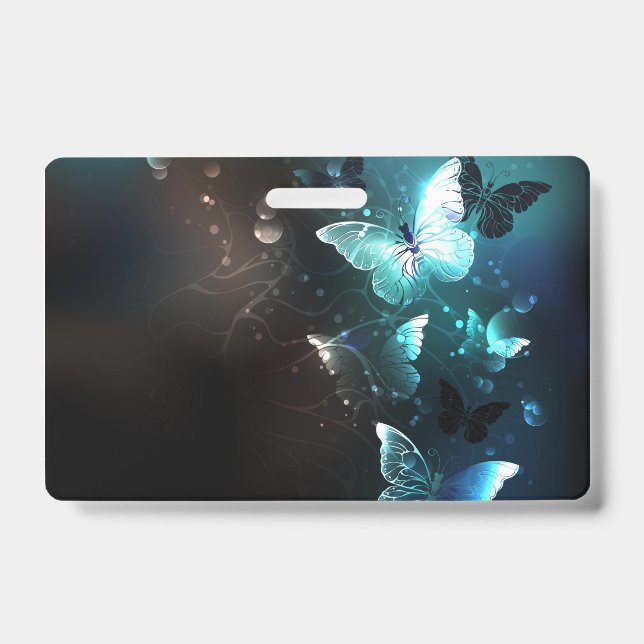 Mint Night Butterflies Badge (Front)