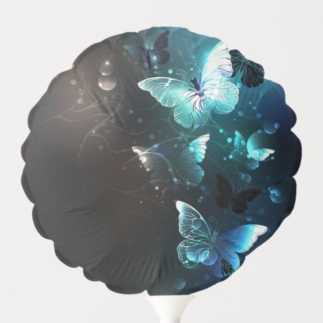 Mint Night Butterflies Balloon (Front)