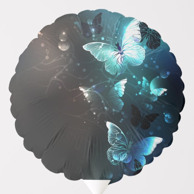 Mint Night Butterflies Balloon (Front)