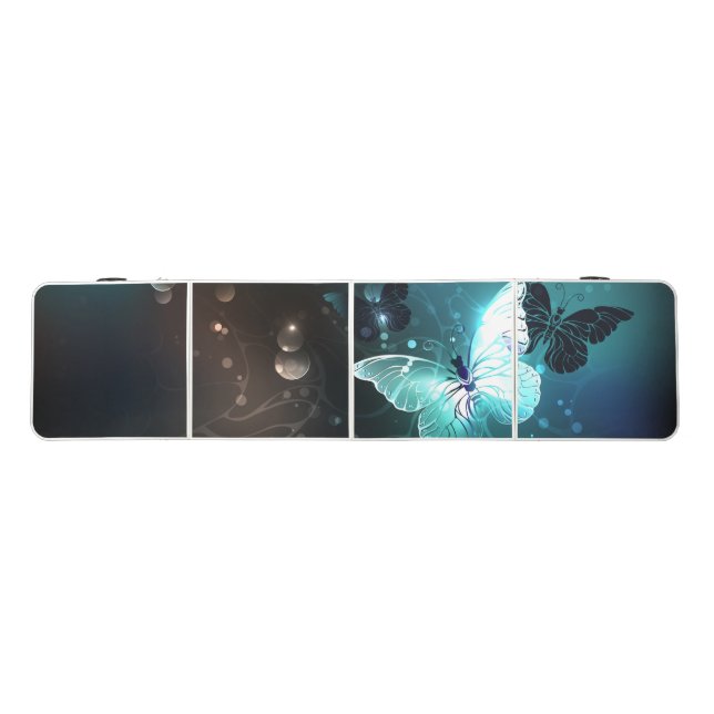 Mint Night Butterflies Beer Pong Table (Top)