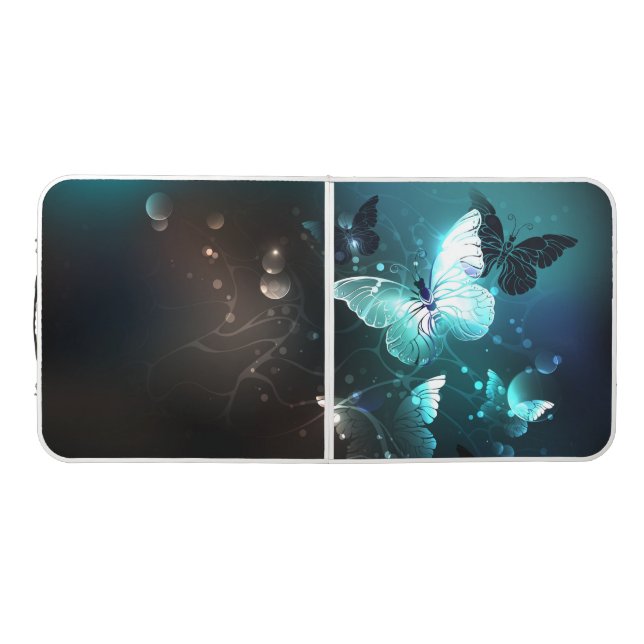 Mint Night Butterflies Beer Pong Table (Top)