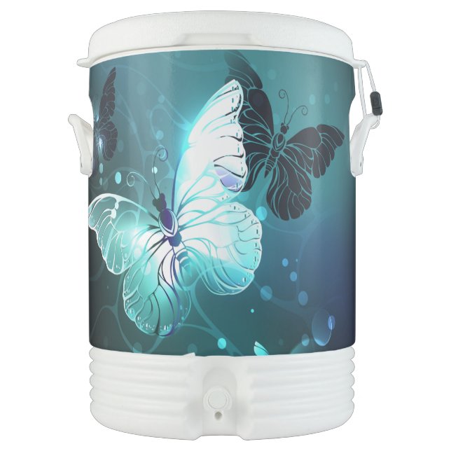 Mint Night Butterflies Beverage Cooler (Front)