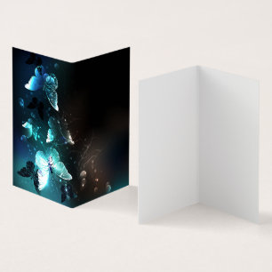 Mint Night Butterflies Business Card